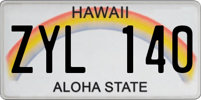 HI license plate ZYL140