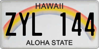 HI license plate ZYL144