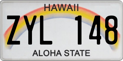 HI license plate ZYL148