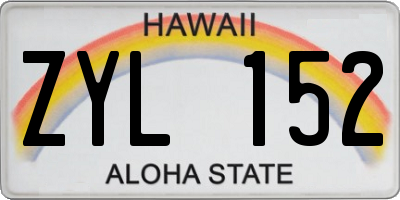 HI license plate ZYL152