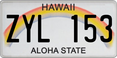 HI license plate ZYL153