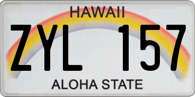 HI license plate ZYL157