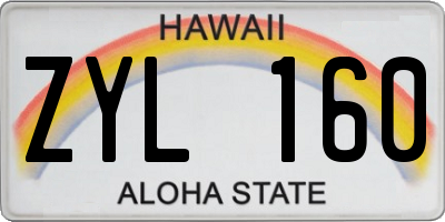 HI license plate ZYL160