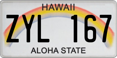 HI license plate ZYL167