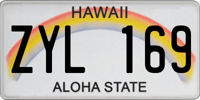 HI license plate ZYL169