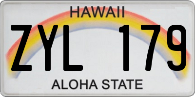 HI license plate ZYL179