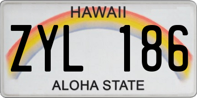 HI license plate ZYL186