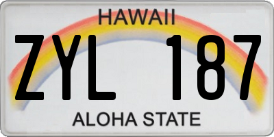 HI license plate ZYL187