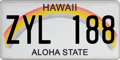 HI license plate ZYL188