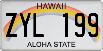 HI license plate ZYL199