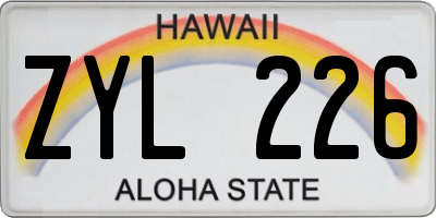 HI license plate ZYL226