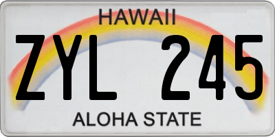 HI license plate ZYL245