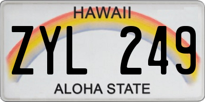 HI license plate ZYL249