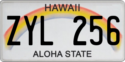 HI license plate ZYL256
