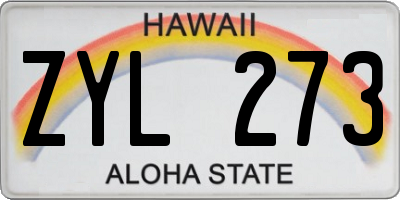 HI license plate ZYL273
