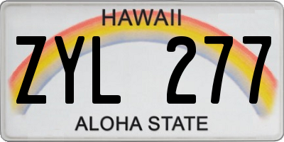 HI license plate ZYL277
