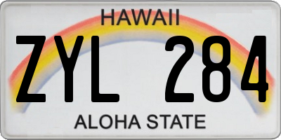 HI license plate ZYL284