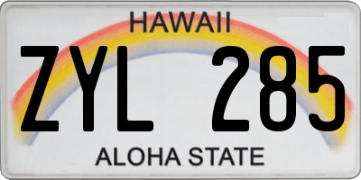 HI license plate ZYL285