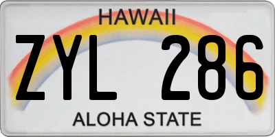 HI license plate ZYL286