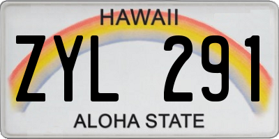 HI license plate ZYL291