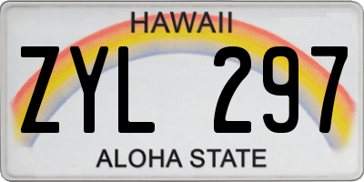 HI license plate ZYL297