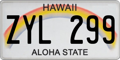 HI license plate ZYL299