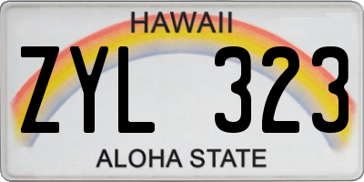 HI license plate ZYL323