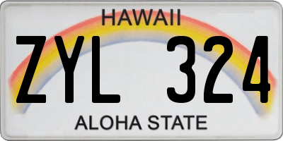 HI license plate ZYL324