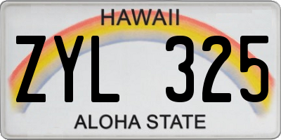 HI license plate ZYL325