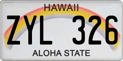 HI license plate ZYL326