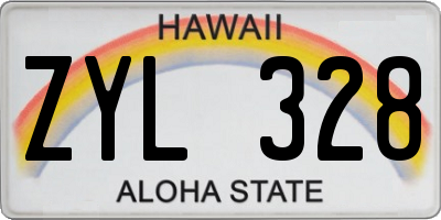 HI license plate ZYL328