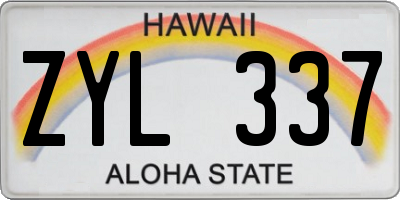 HI license plate ZYL337