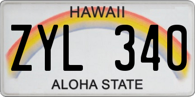 HI license plate ZYL340