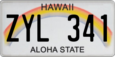 HI license plate ZYL341