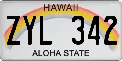HI license plate ZYL342