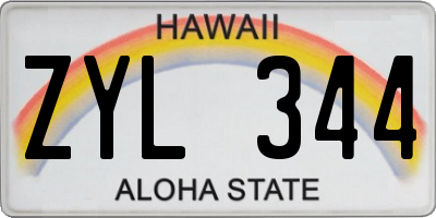 HI license plate ZYL344
