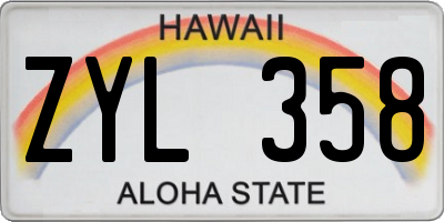 HI license plate ZYL358