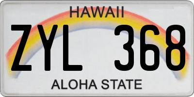 HI license plate ZYL368