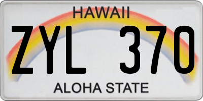 HI license plate ZYL370