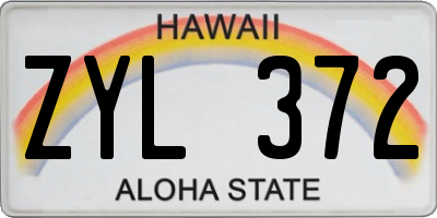 HI license plate ZYL372