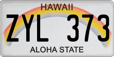 HI license plate ZYL373