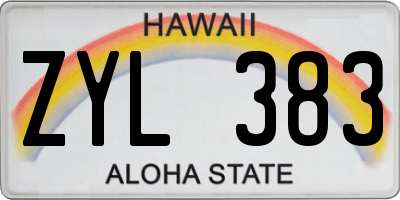 HI license plate ZYL383