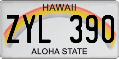 HI license plate ZYL390