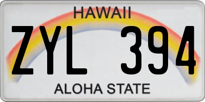 HI license plate ZYL394