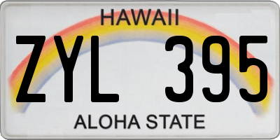 HI license plate ZYL395