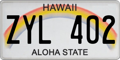 HI license plate ZYL402