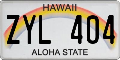 HI license plate ZYL404