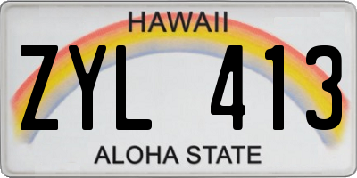 HI license plate ZYL413