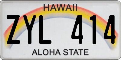 HI license plate ZYL414