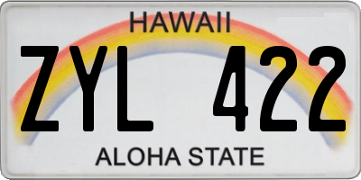 HI license plate ZYL422